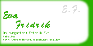 eva fridrik business card