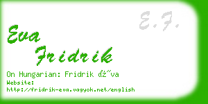 eva fridrik business card
